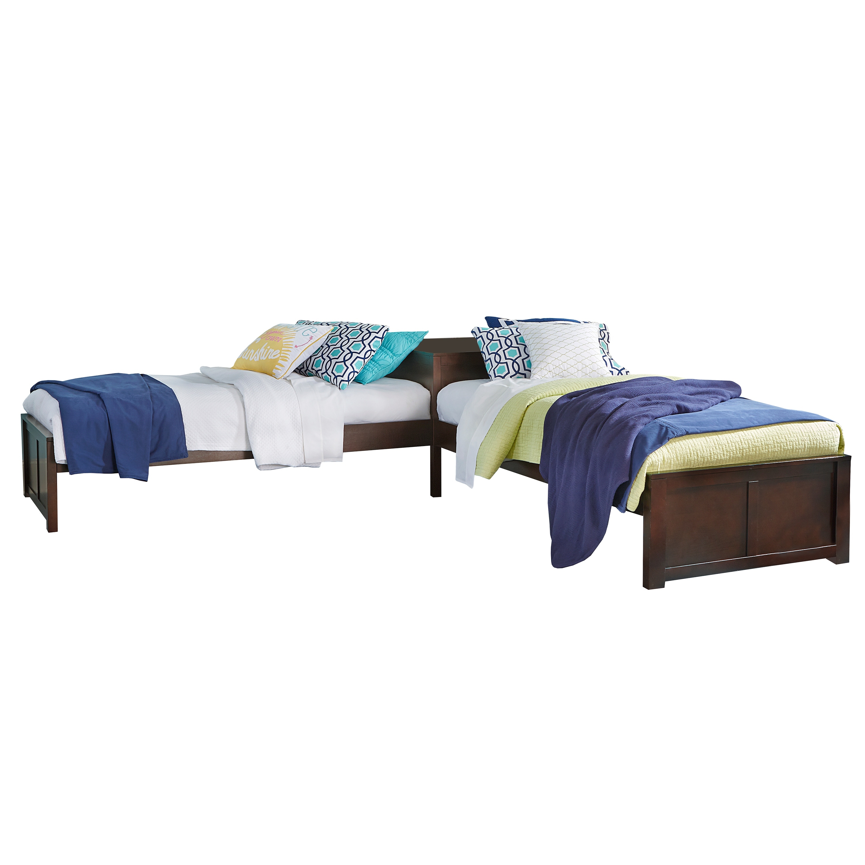 Hillsdale Kids and Teen Pulse Wood Twin L Shaped Bed Bed Bath