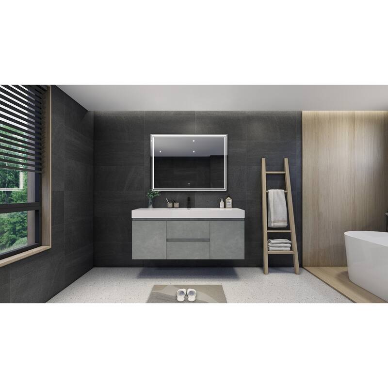Baillie 60'' Wall-Mounted Vanity with Single Reinforced Acrylic Sink