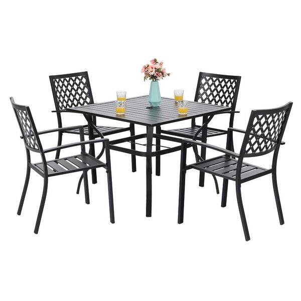 Phi Villa Metal 5 Piece Patio Dining Set On Sale Overstock 29166705