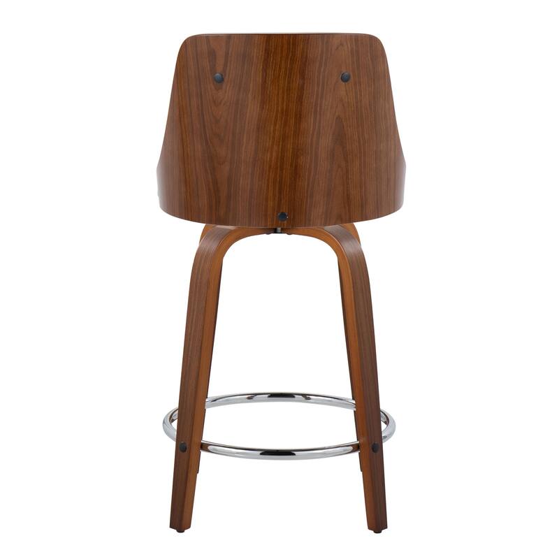 Carson Carrington Oscar 24" Fixed-Height Counter Stool with Bent Wood Legs (Set of 2)