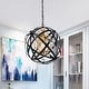 preview thumbnail 6 of 11, Verite 19 Inch Matte Gold with 1 Light Chandelier with Globe Metal Shade (Color Optional)