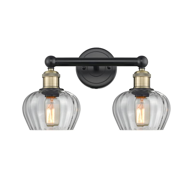 Innovations Lighting 616-2W-10-16 Fenton Vanity Fenton 2 Light 16" - Black Antique Brass / Clear