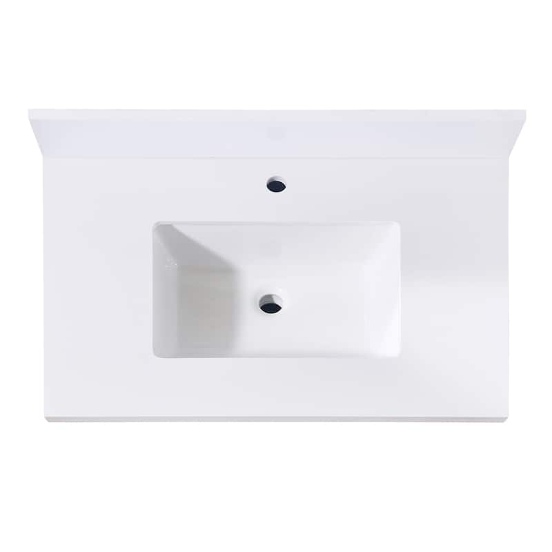 Altair Caorle Bathroom Vanity Countertop in Snow White Finish Without Cabinet