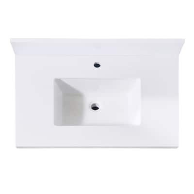 Altair Caorle Bathroom Vanity Countertop in Snow White Finish Without Cabinet