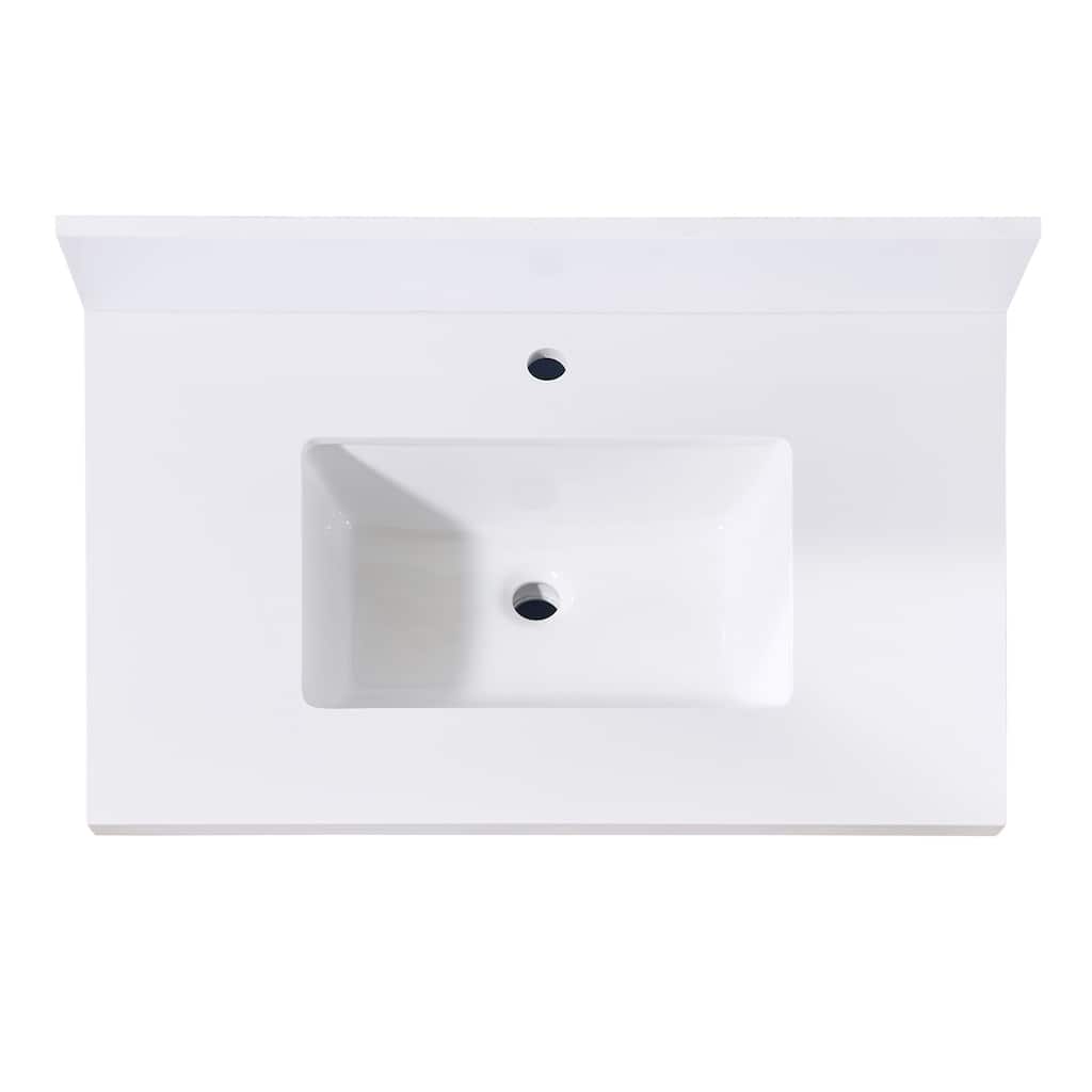 Altair Caorle Bathroom Vanity Countertop in Snow White Finish Without Cabinet