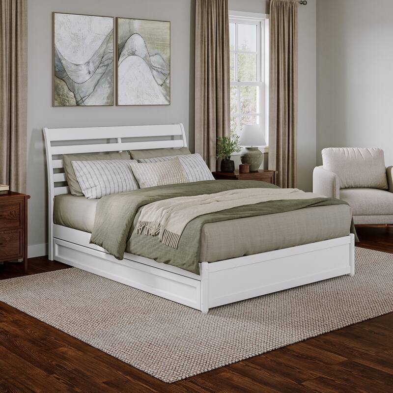 Emelie Platform Bed with Panel Footboard and Twin XL Trundle
