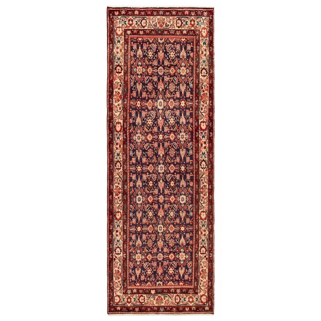 ECARPETGALLERY Hand-knotted Andelz Navy Wool Rug - 3'7 x 10'0