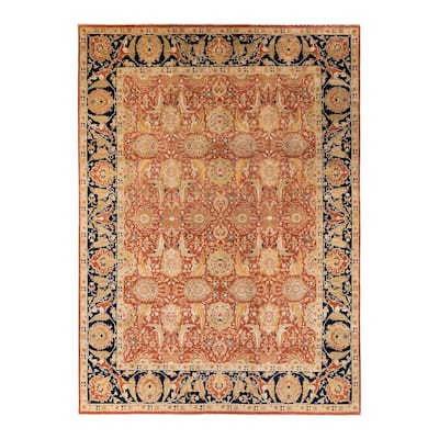 Overton Hand Knotted Wool Vintage Inspired Traditional Mogul Red Area Rug - 8' 10" x 12' 5"