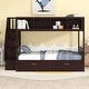 preview thumbnail 8 of 40, Twin over Full Bunk Bed with Shelfs, Storage Staircase and 2 Drawers