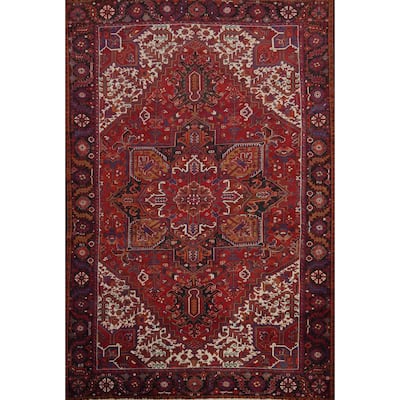 Hand Knotted Oriental 100% Wool Carpet Traditional Medallion Red Heriz Area Rug - 13' 0'' X 10' 0''