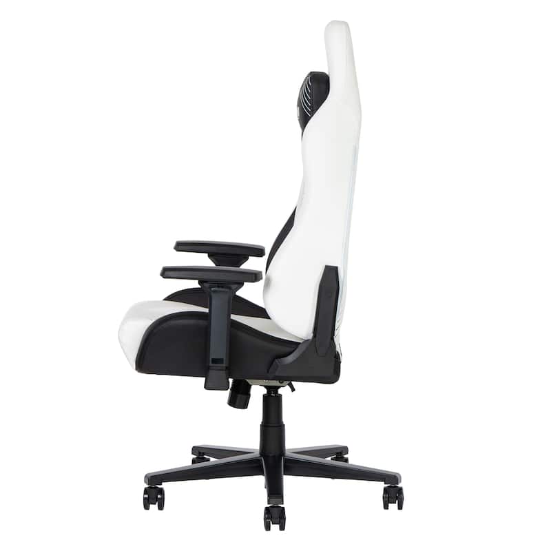 150°Reclining Mechanism Comfort Edge White Gaming Chair,Heavy Duty Steel Base