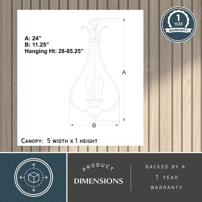Monrovia 3 Light Teardrop Candle Pendant
