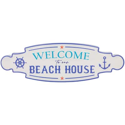 Welcome To Our Beach House Metal Wall Sign - 25.25"