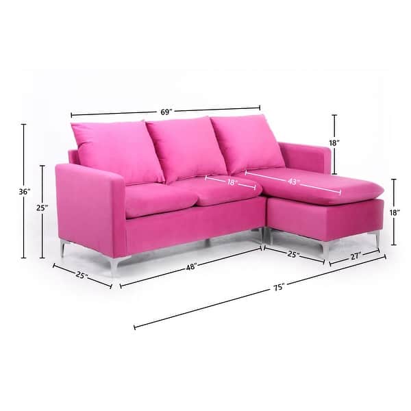 Shop Minori Modular Velvet Sectional Sofa With Pillow Back And Movable Chaise Overstock 31912467