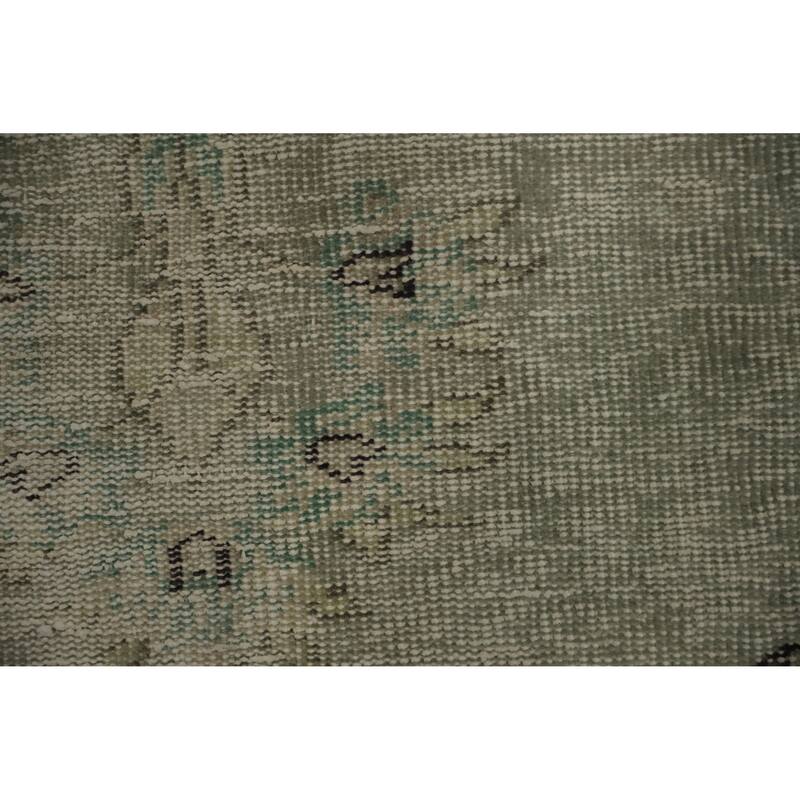 Hand Knotted Oriental 100% Wool Carpet Transitional Floral Green Anatolian Area Rug - 9' 5'' X 5' 6''