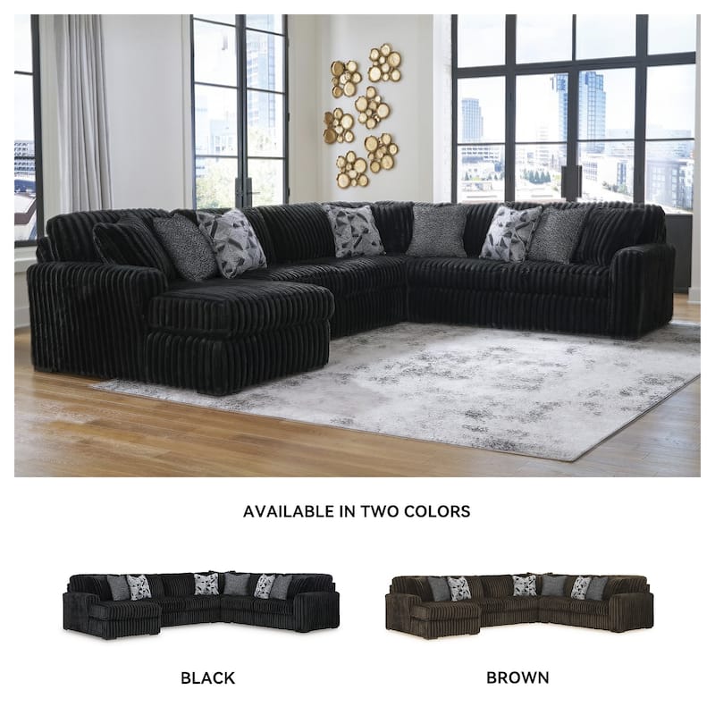Signature Design by Ashley Midnight-Madness 4-Piece Sectional with Chaise - 151"W x 121"D x 40"H