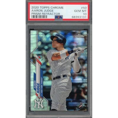 Aaron Judge 2020 Topps Chrome Prism Refractor Baseball Card #50 Graded PSA 10 - 8'6" x 11'6"