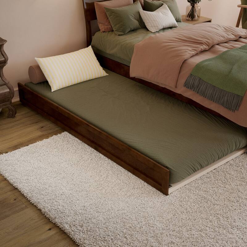 Norla Wood Platform Bed with Trundle