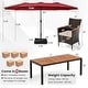 preview thumbnail 8 of 53, Costway 11 PCS Patio Dining Set with 15ft Double-Sided Patio Umbrella