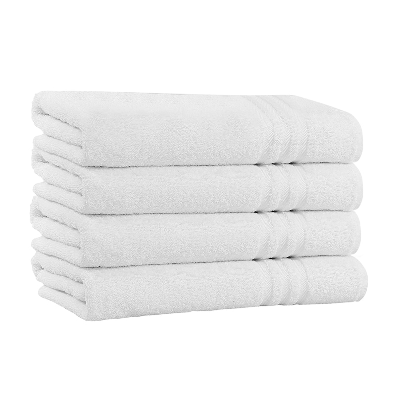 100% Cotton Extra Plush & Absorbent Bath Towels Pack of 4 - 650 GSM - White