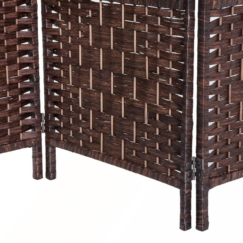 6' Tall Wicker Weave 6 Panel Room Divider Privacy Screen