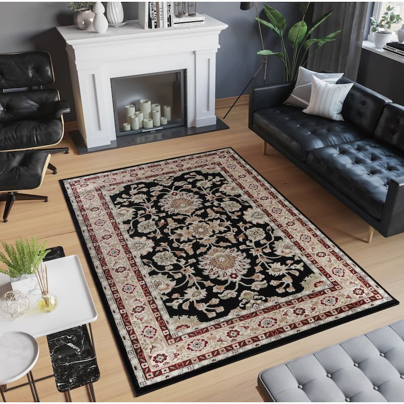 Hollywood Collection Floral Area Rug