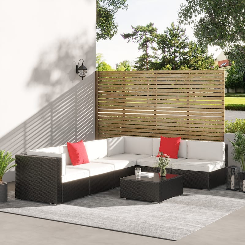 Outsunny 7-Piece Outdoor Wicker Patio Furniture Set