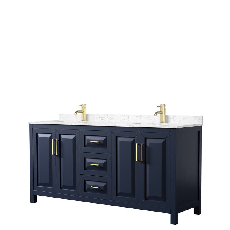 Daria 72 Inch Double Vanity, Cultured Marble Top