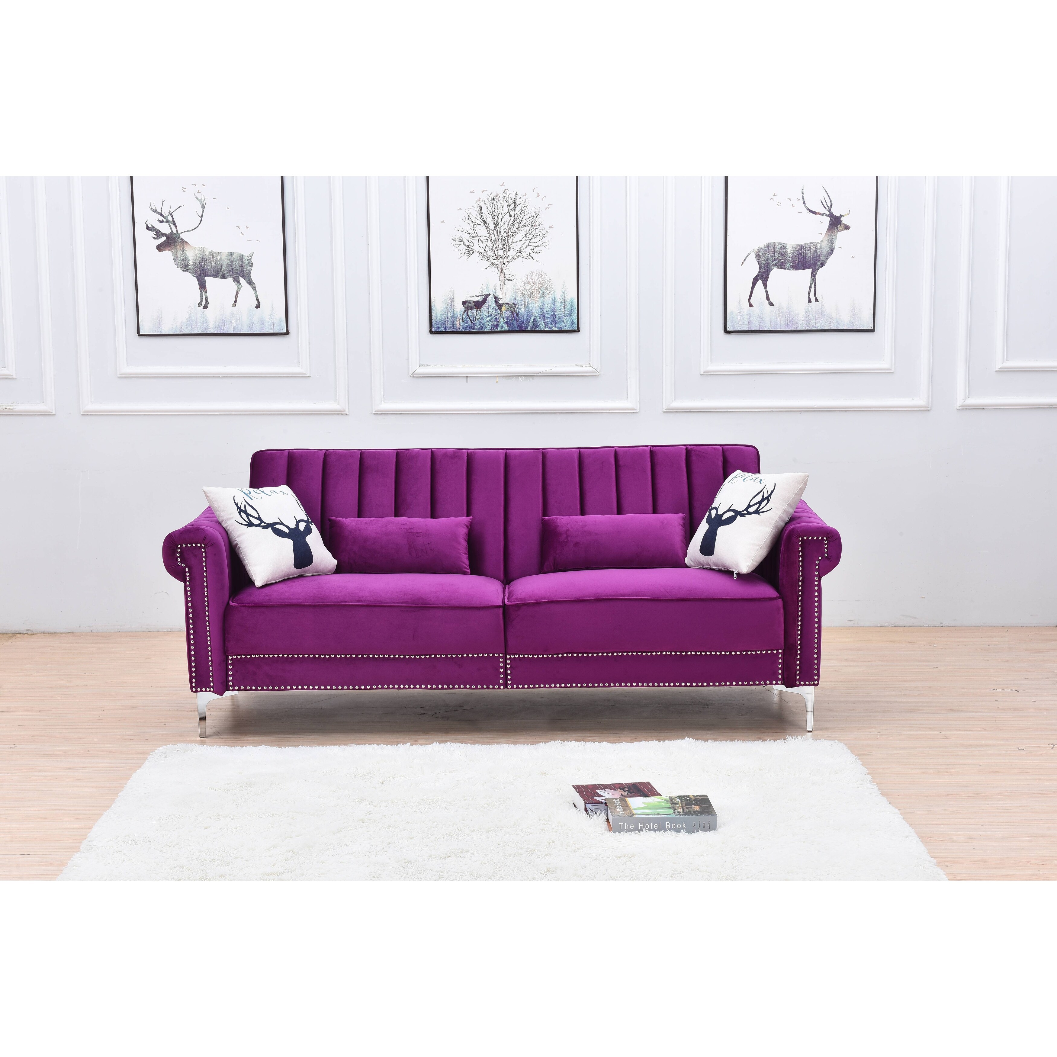 Purple on sale sleeper sofa