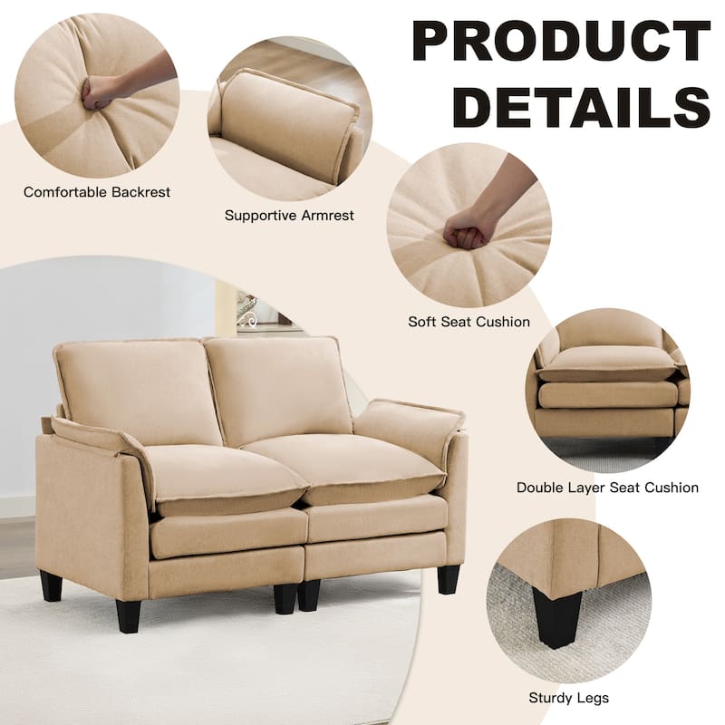 Luxury 2-Seat Sofa – Cloud-Like Comfort, Sturdy Design – For Living Rooms & Offices