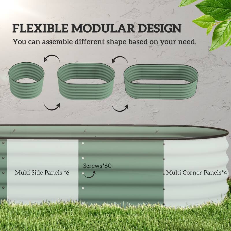 Expandable Modular Self-Draining Outdoor Garden Bed with Safety Edging