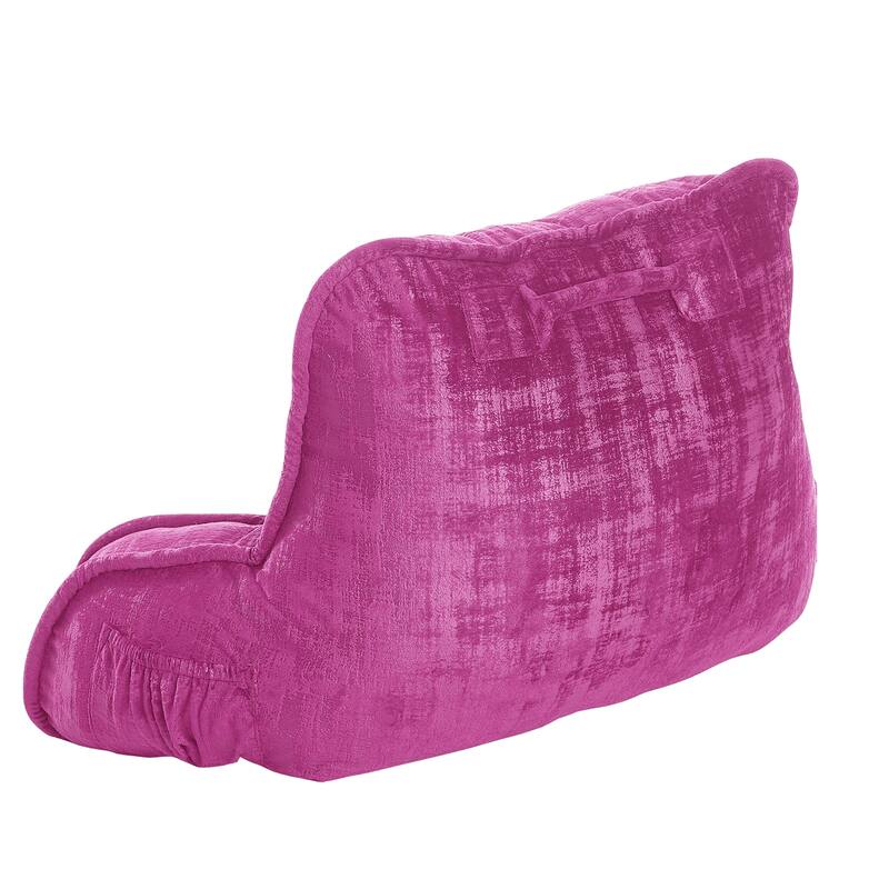 Textured Velvet Bedrest Reading Pillow Cover & Filling