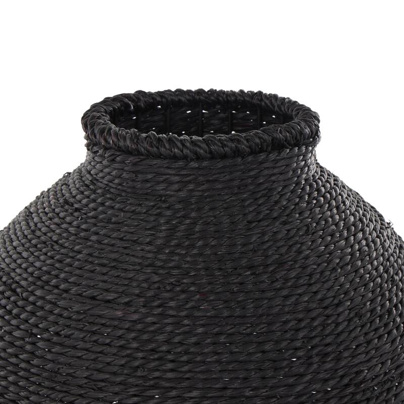Black Metal Handmade Wrapped Pot Decorative Vase