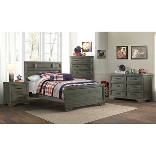 Foundry Traditional Wood Complete Full Bed, Brushed Pewter