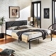 preview thumbnail 1 of 13, Brunia Metal Platform Bed with Geometric Headboard by iNSPIRE Q Classic