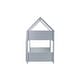 preview thumbnail 41 of 40, Twin Over Twin House Floor Bunk Bed with Roof, Guardrails & Ladder