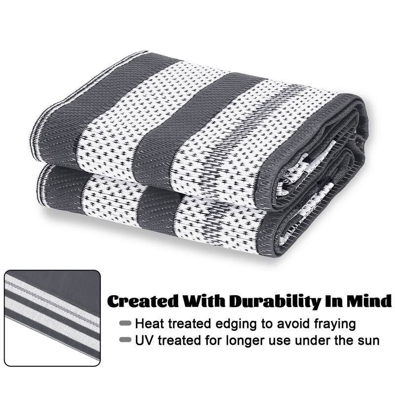 Outdoor Plastic Straw Rug Waterproof Outdoor Rug Reversible Plastic Camping Rugs for Patio Porch Deck Backyard