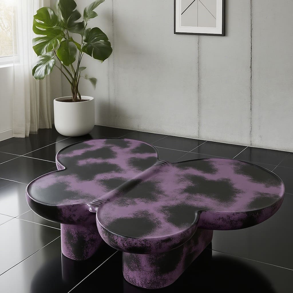 Butterfly-Shaped Coffee Table Sofa Side Table, Center Table Accent Table with Dynamic Flowing Design for Living Room