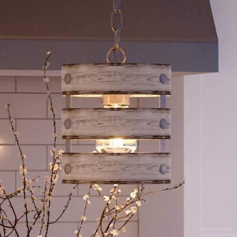Luxury Modern Farmhouse Galvanized Steel Pendant Light - 10"H x 8-1/2"W x 8-1/2"Dep