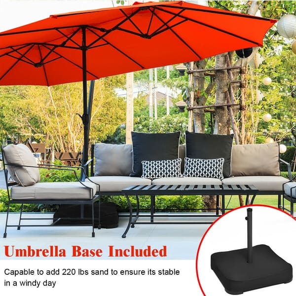 Shop Black Friday Deals On 15 Ft Patio Umbrella Outdoor Umbrella With Crank Base Overstock 30732408