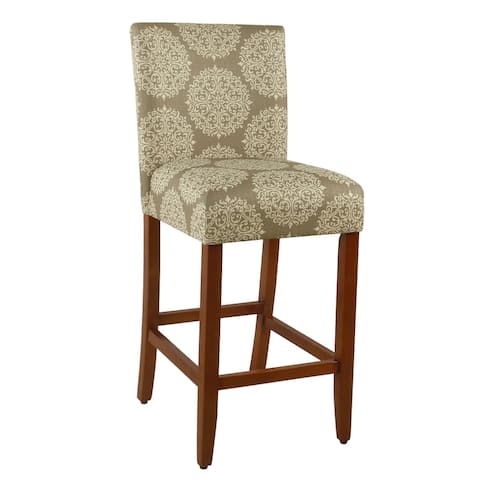 HomePop Braeburn 29" barstool-Taupe and Cream Medallion - 29 inches