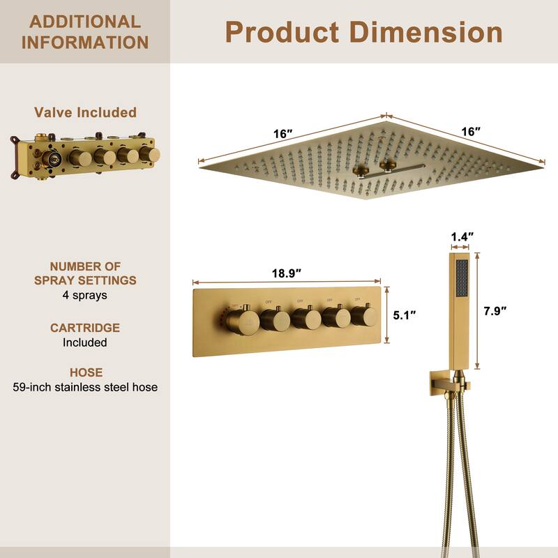 4 Functions Shower System with Multi-Function Remote Control 64 Color Lights