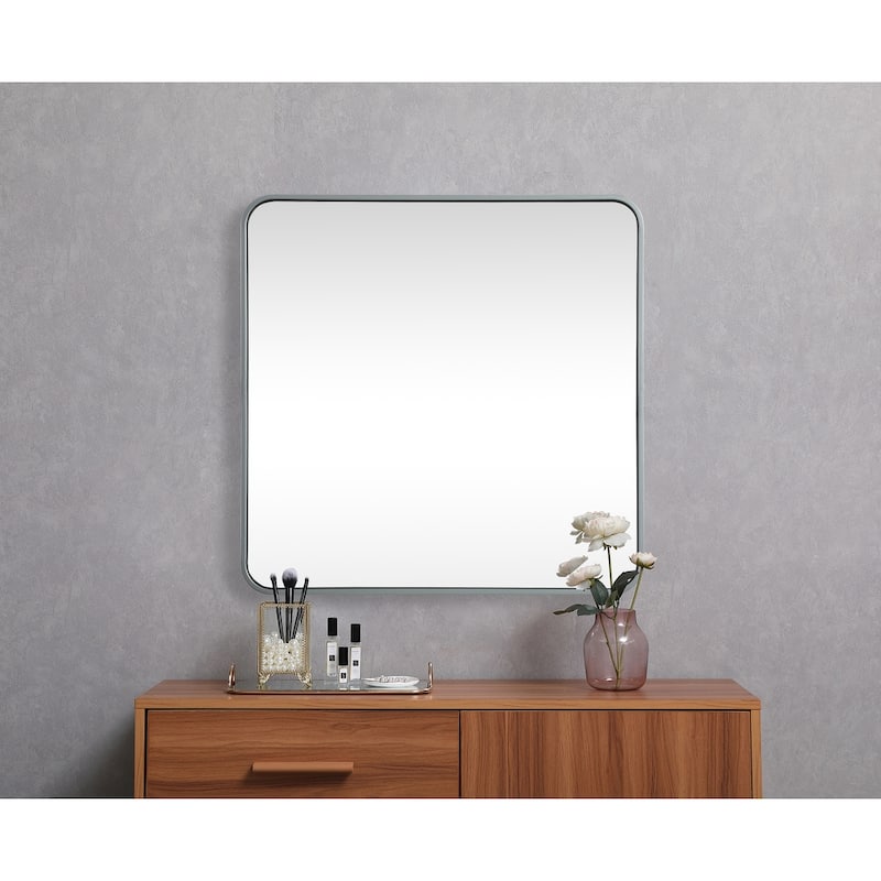 Indigo Home Soft corner metal square mirror 30x30 inch