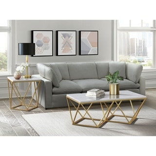 Picket House Furnishings Conner 2PC Occasional Table Set in Gold-Coffee ...