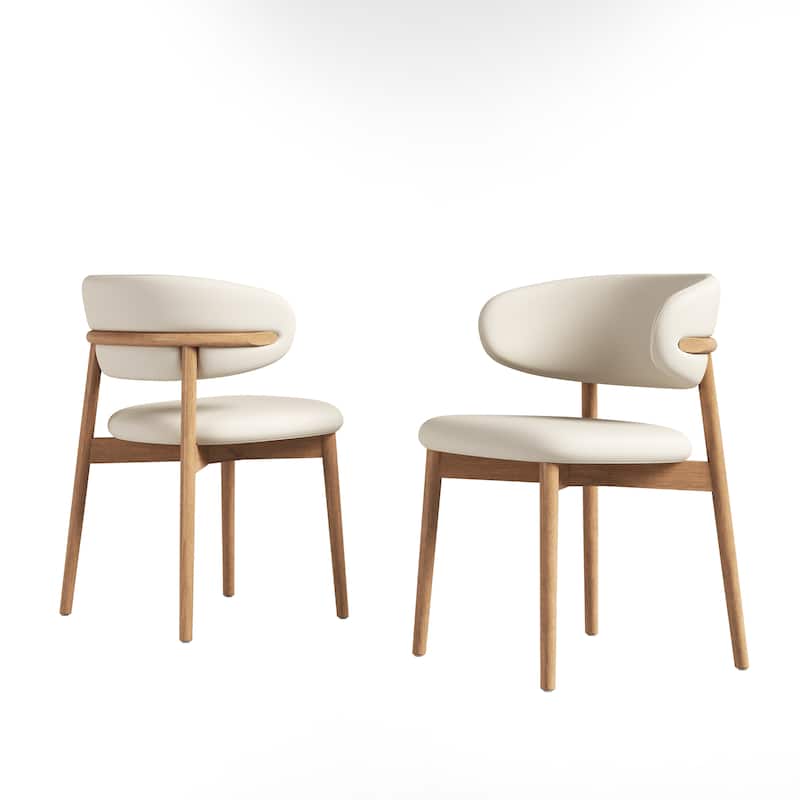 Mid-Century Modern Dining Chairs (Set of 2)‌ – Wooden legs, versatile for dining/kitchen. Comfortable & easy assembly.