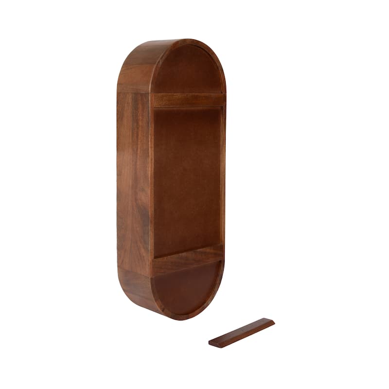 Kate and Laurel Hutton Wood Capsule Wall Shelf