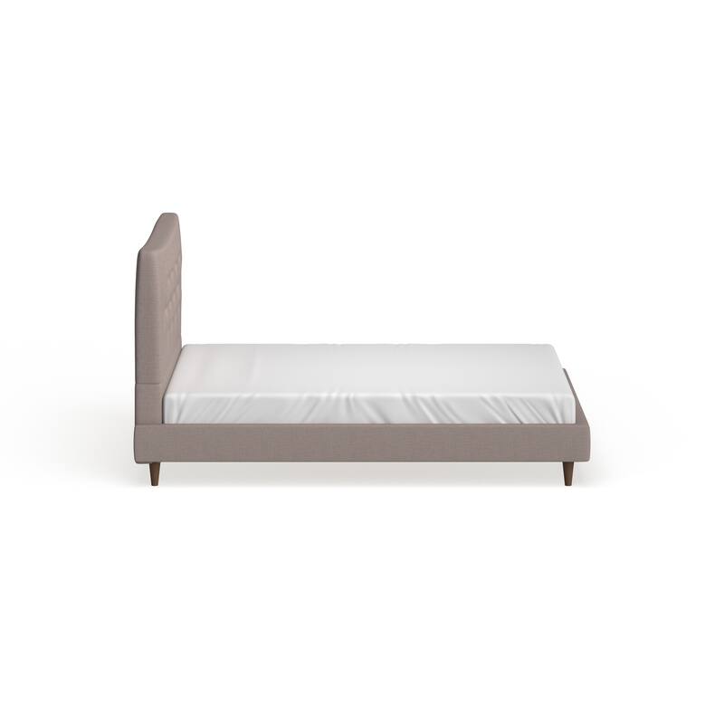 Baxton Studio Hermia Mid-century Modern Beige Linen Platform Bed