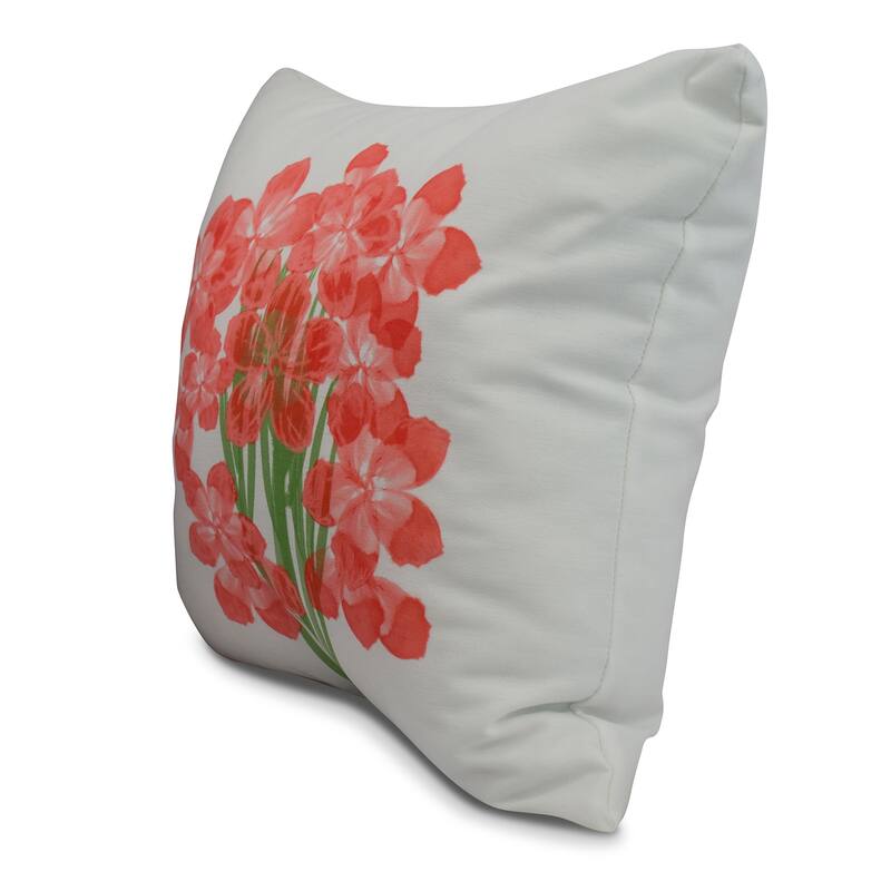 18 x 18 Inch Florpalida Floral Print Outdoor Pillow