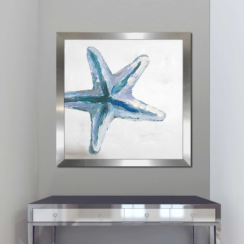 "Ocean Blue Starfish on Grey" Print on Acrylic.