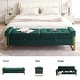 preview thumbnail 78 of 79, 66" Storage Bench King Size End of Bed with Double Lids and Gold Legs